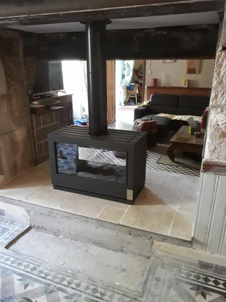 Pose d'un poêle à bois double vision à Réalmont 